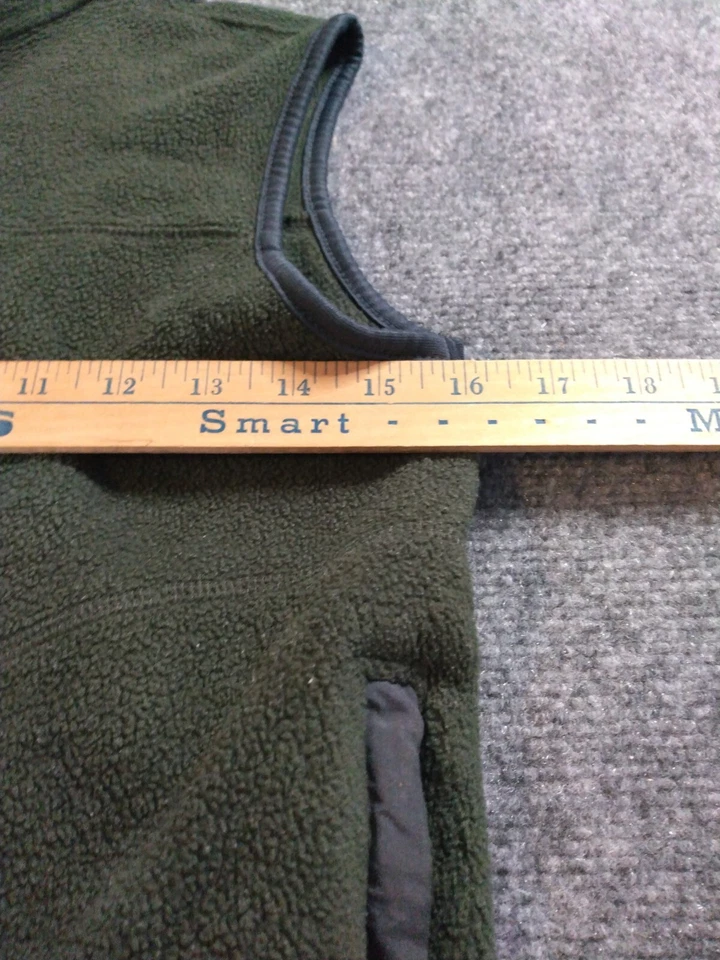 Chaleco Suéter Antiguo Azul Marino Juvenil Talla Pequeña (/7) Verde Sin Mangas Cremallera Completa Foto 4 de 4