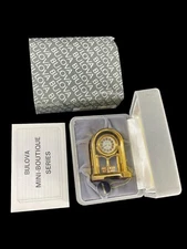 Vintage Bulova Julliard B0562 Miniature Brass Desk Mantel Clock NOS