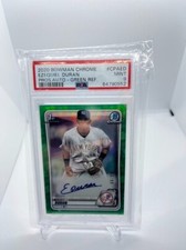 2020 Bowman Chrome Ezequiel Duran 1st Chrome Green Refractor Auto /99 PSA 9 RC