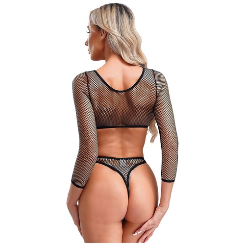 Body donna Leotrad See Through tuta pigiama pezzo unico intimo rete - Foto 11 di 27