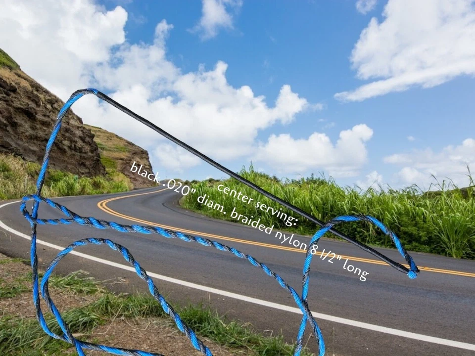 Flemish Twist Bowstring BLACK AND BLUE/ B55 /CHOOSE YOUR STRING LENGTH - Image 4 of 4