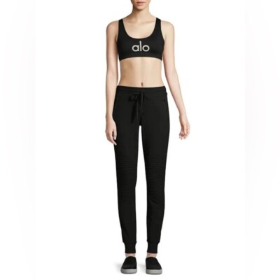 Alo Yoga Women's Urban Moto Sweatpant, XS, Black, New With