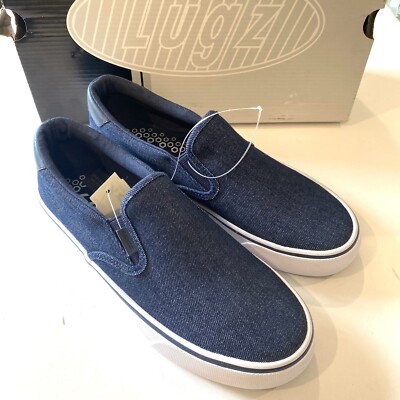 LUGZ NWT $35 Mens 7.5 Navy Denim Clipper Slip On Casual 