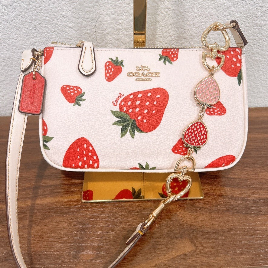 COACH ワイルド ストロベリーNolita 19 ショルダーバッグ CH533 NWT Coach Nolita 19 With Wild Strawberry Print CH533 + Free