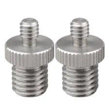 2 PCS 1/4" Male to M12 Male Double-end Screw Adapter for DSLR Camera Rig