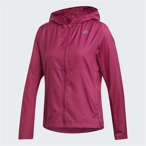 Adidas Women's Own The Run Hooded Jacket, Power Berry, X-Small