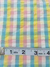 pastel plaid seersucker fabric bty