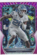 2022 Bowman Chrome University Fuchsia #75 Tony Grimes North Carolina 1st 113/150