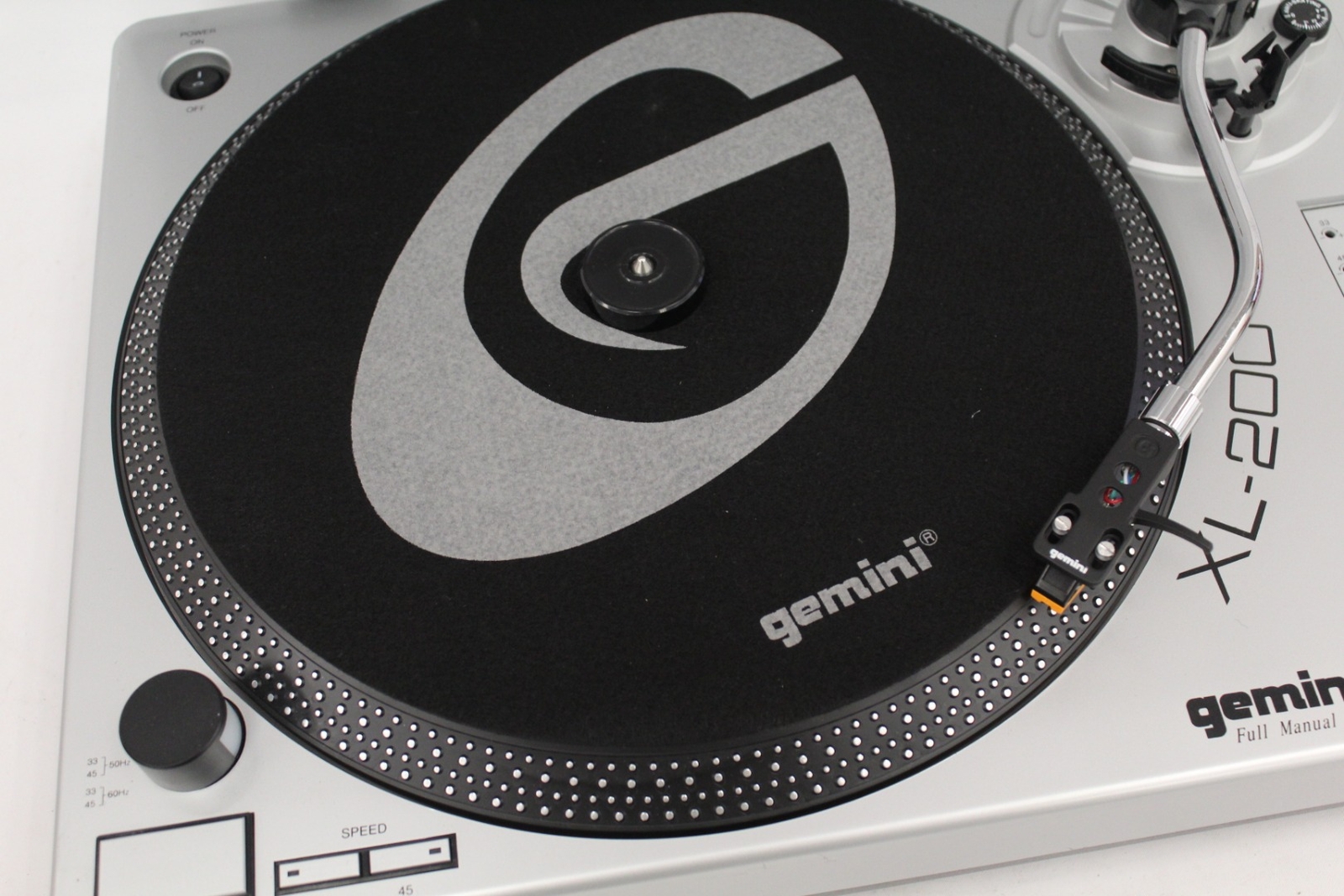 GEMINI XL200 2Spped Full Manual BeltDrive Turntable In Silver/Black