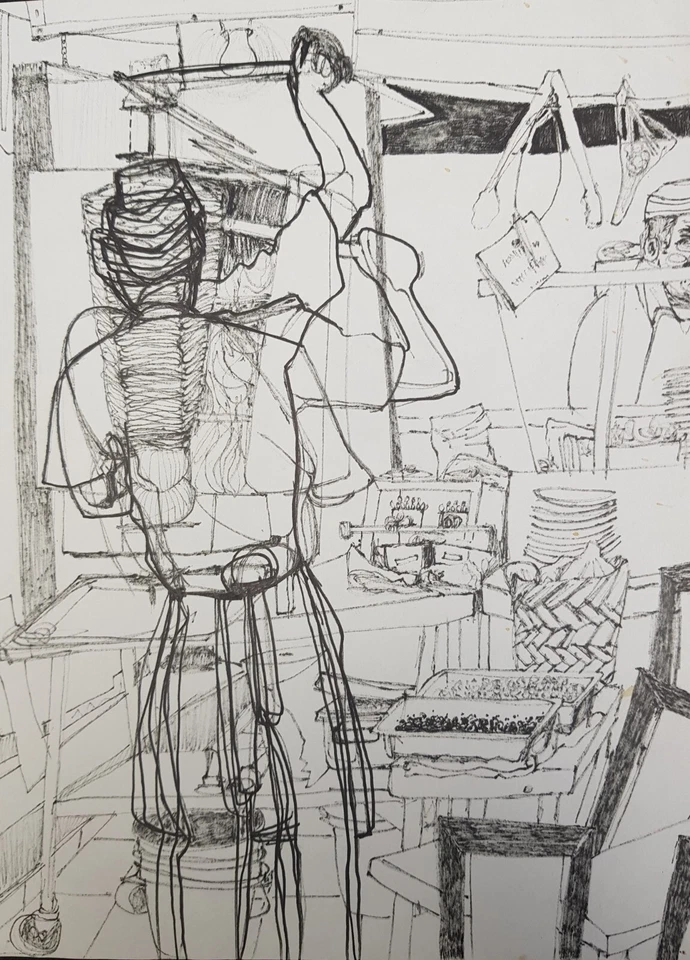 Gerardo GOMEZ El Salvador encre sur papier ink on paper contreseing 23/30.5 cm - Photo 1/1