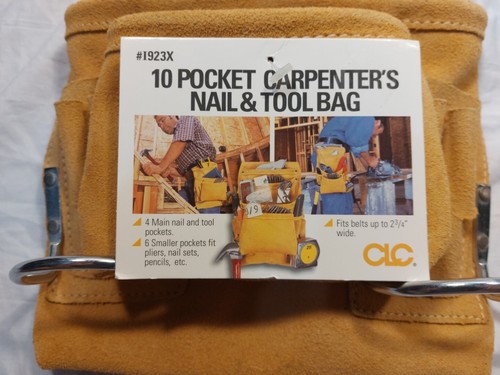 NEW Clc Work Gear I923x Tool Pouch, Tool Pouch, Tan, Leather, 10 Pockets NOS - Picture 10 of 11