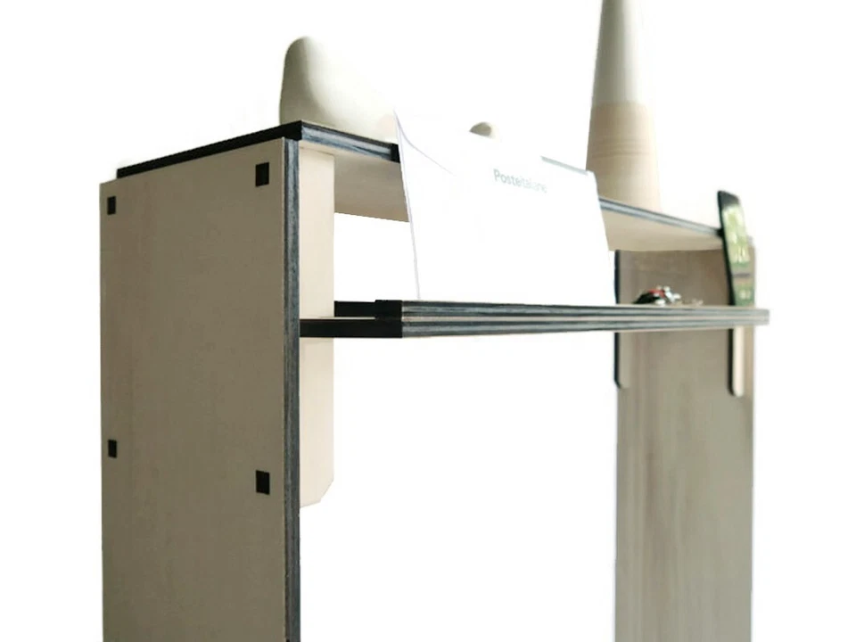 Narrow Wooden Console Table with Storage Shelf for Hallway Slim Contemporary - Image 4 of 4