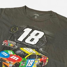 Kyle Busch Men's XL Gray Racing Shirt M&M's NASCAR 18 Joe Gibbs Racing