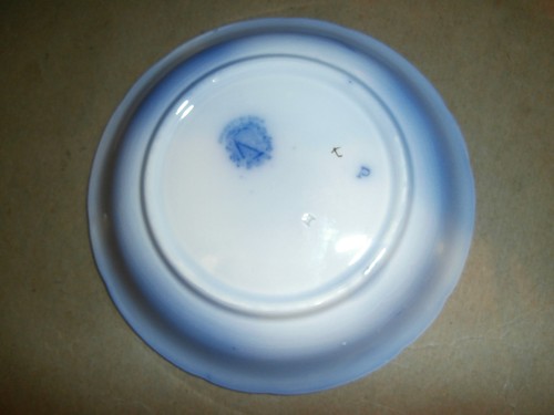 Antike Flow blau 5 7/8" Schale Persisches Moos Germany - Bild 2 von 3