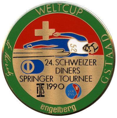 SWITZERLAND FIS 1990 SKI JUMPING WORLD CUP GSTAAD ENGELBERG MEDAL 59mm 81g