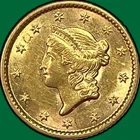 1853 Liberty Head Gold Dollar Brilliant Uncirculated BU Coin #39284