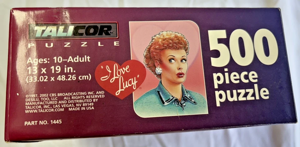 Rompecabezas vintage 2002 I Love Lucy 500 piezas Lucille Ball nuevo sellado Foto 3 de 4
