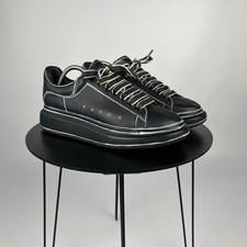 Alexander McQueen Oversized Sneakers Black Leather Men's Size 43 Luxury Shoes