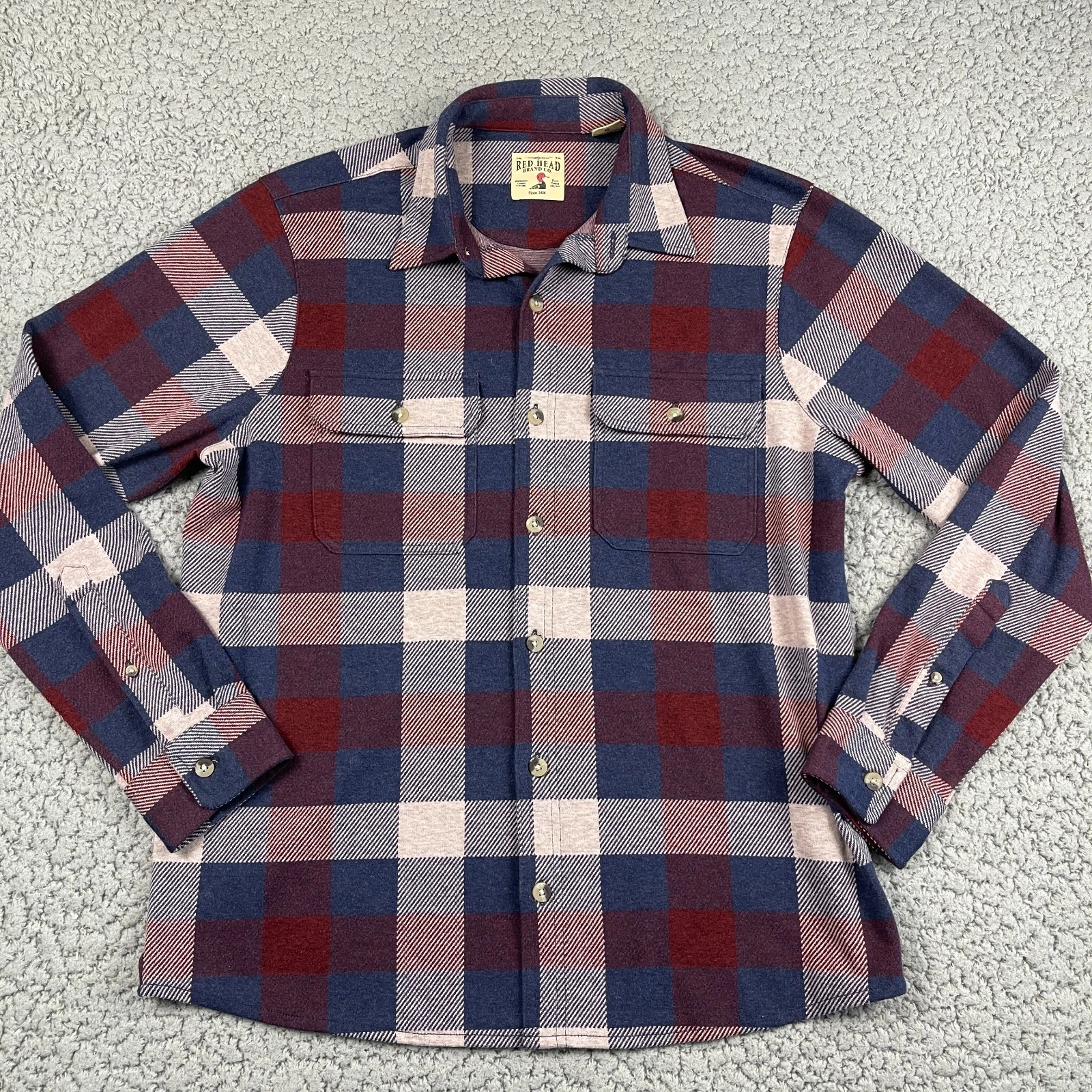 Red Head Flannel Shirt Mens Large Red Gray Plaid Pockets Soft Cotton Outdoor
Opens in a new window o
