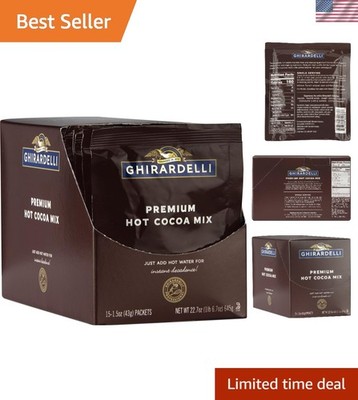 Caffeine-Free  Hot Cocoa Mix - 15 Envelopes of Rich Chocolate Delight