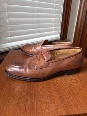 BOX & BAGS | EDWARD GREEN 7.5 UK 8 D PICCADILLY BURNT PINE PENNY LOAFERS SHOES