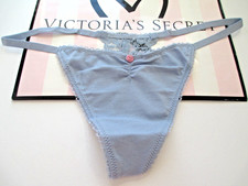 VICTORIA'S SECRET Cotton V-String Thong Panty S M L XL Blue NWT VS FREE SHIP 4 