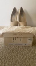 Zapatos de tacón alto Jimmy Choo Nude plataforma cósmica charol 39