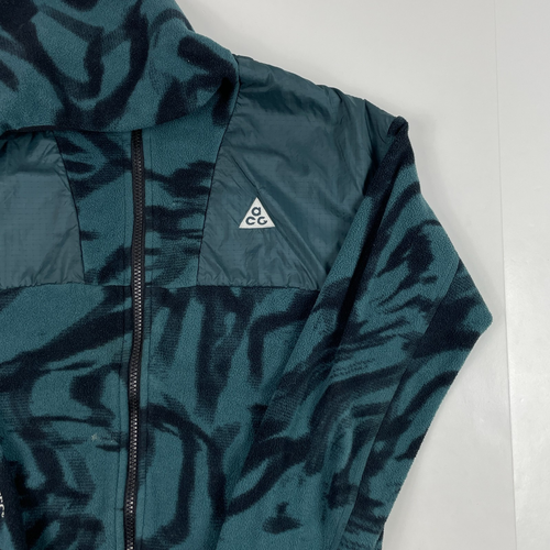 Nike ACG Jacket Youth Large Green Polartec Fleece Hooded Full Zip Ski Wolf Tree - Picture 3 of 15