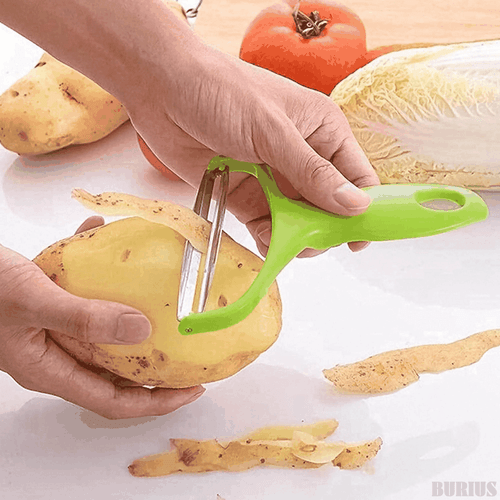 Utensili Pelapatate Cucina Verde Tritatutto Verdure Acciaio Inox Pelapatate - Foto 9 di 9