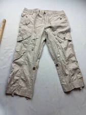 INC International Concepts Y2K Womens Size 8P Beige 90s Cropped Capri Straight