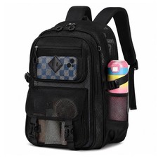 Mesh Backpack, 17in Heavy Duty See Through Backpack Ultra-Lightweight Net Boo...