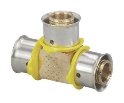 Viega 94052 PEX Press Tee 1'' x 3/4'' Lead-Free Bronze Press Connections