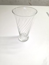 Clear Glass Flared Vase Swirl Optic Spiral Ribbed Pattern 11 in Tall Flower Vase