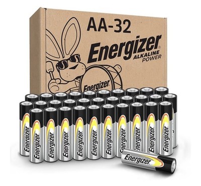 Energizer AA Batteries Alkaline Power, 32 Count Alkaline Double A Battery Pack.