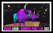 ARK Survival Ascended PvE BISON LUCID TOP EMBRYO PAIR LVL 362 PC/XBOX/PS5 ASA