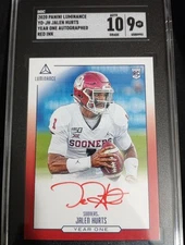 2020 Panini Luminance - Year One Signatures Rps Jalen Hurts #YO-JH Red (AU, RC)