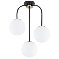 Deckenlampe 3-Flammig Glas Schwarz Weiß E14 L:41 Cm Deckenleuchte Esszimmer
