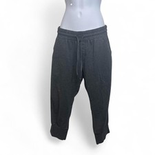 Charcoal Gray Cropped Jogger Sweatpants Drawstring Waist Women's S/M