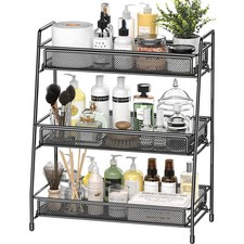 Bathroom Countertop Organizer Rack 3 Tier Counter Spice Rack Metal Makeup Rack