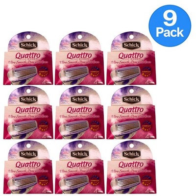 Schick Quattro for Women Ultra Smooth Refill Cartridges (9 Pack) New