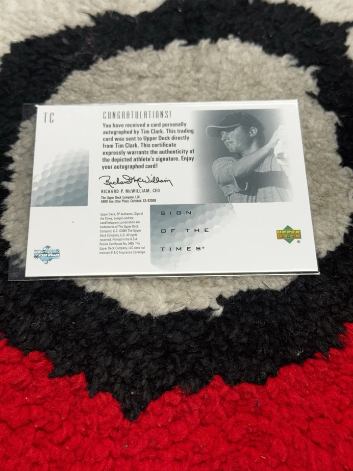Tim Clark 2001 Upper Deck SP Authentic Sign of the Times Rookie Auto TC Golf RC - Image 2 of 2
