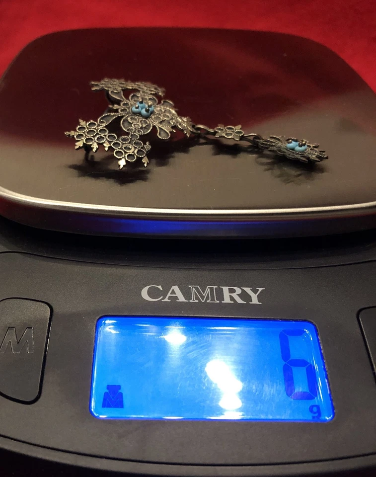 Argento 800 - Spilla Fiori stilizzati in Filigrana Sarda - peso 6 gr - Immagine 4 di 4