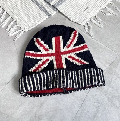 00s British Britain Flag London Knit Beanie Hat Galliano Vibe