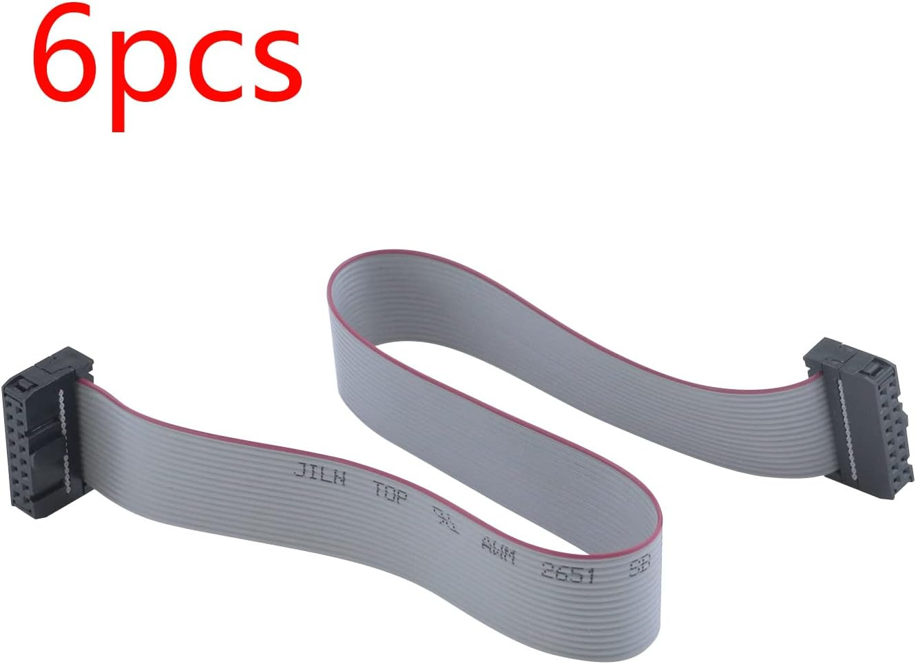 Antrader 30CM 16-Pin IDC Connector Flat Ribbon Cable with Black 2.54Mm FC Dual R