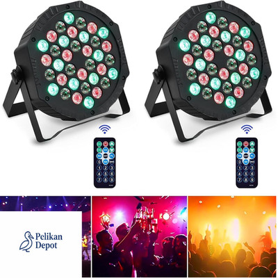 RGB Partylicht 2 Stück Fernbedienung 36 LED Strahler DJ Bar Show
