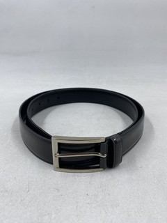 Cintura uomo Prada in pelle nera rettangolare con fibbia argento taglia 100/40 COA