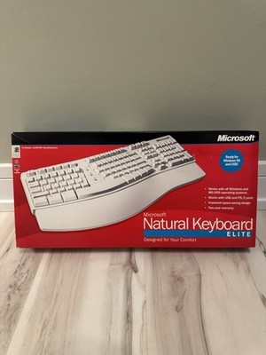 Microsoft Natural Keyboard Elite White Ergonomic Wired Split Keypad New Open Box