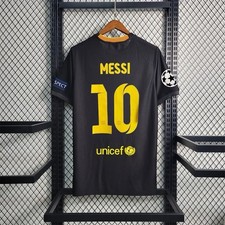 Retro 2013/14 Messi #10 Black FC Barcelona Third Kit With UCL Patches | Size L