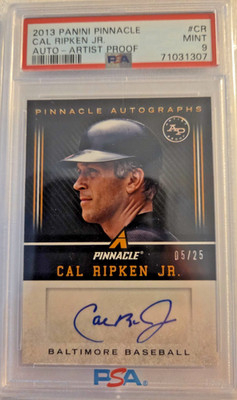2013 Panini Pinnacle Cal Ripken Jr Autograph Artist Proof /25 PSA 9