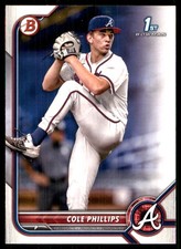 Cole Phillips 2022 Bowman Draft #BD-90 Braves MLB READ FREE SHIP AutographDen